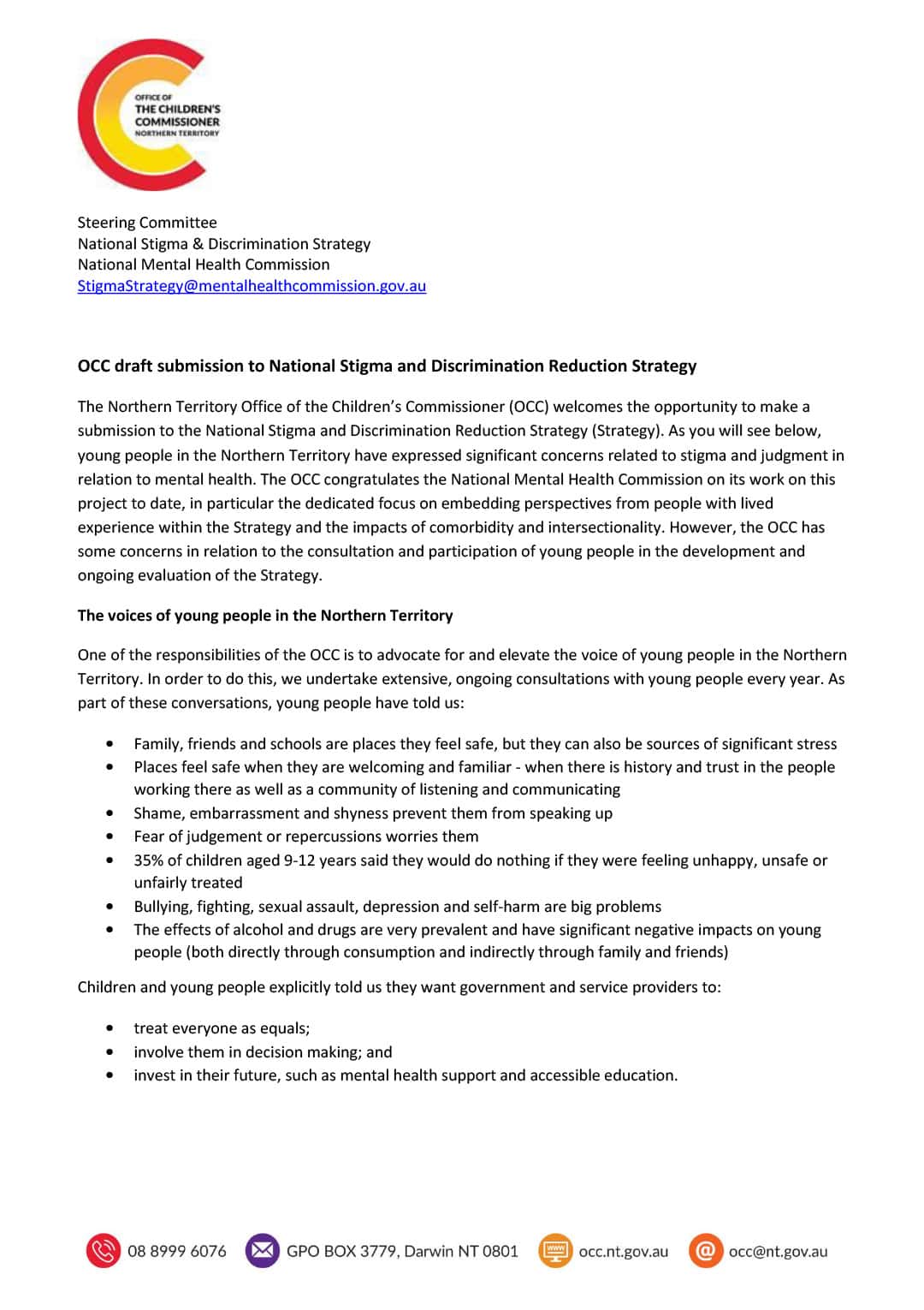 National Stigma and Discrimination Reduction Strategy (Redacted)